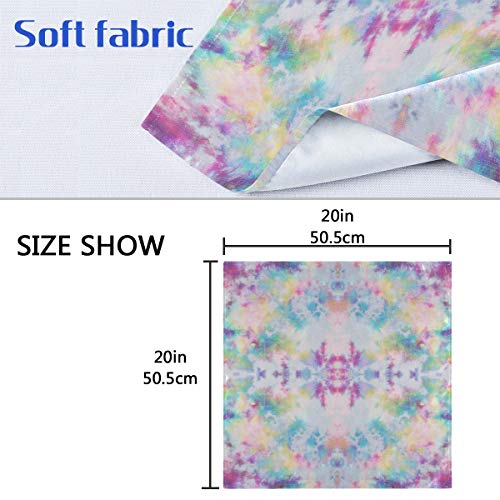 Servilletas de tela ALAZA con patrón Tie Dye rosa, pack 6 miniatura 6