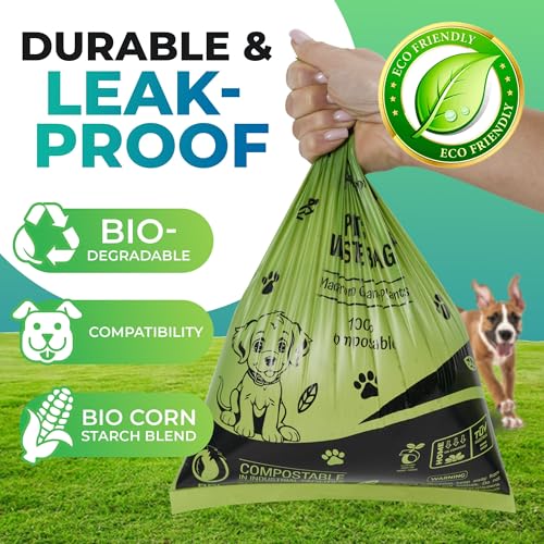 Image of Biodegradable Dog Poop Bags - Eco-Friendly, Heavy Duty, Lavender-Scented, Compostable, Disposal Bags, 540-Count, Perfect for Doggie Poop and Baby Dirty Diaper Disposal