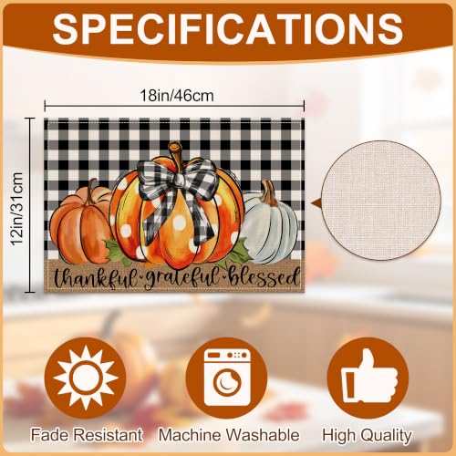4-Pack cusugbaso 12 x18 Thanksgiving Pumpkin Fall Placemats 3.49 + Free Shipping w/ Prime or on 35+ + 50% Off Code 8WA2GBD9 - image 5