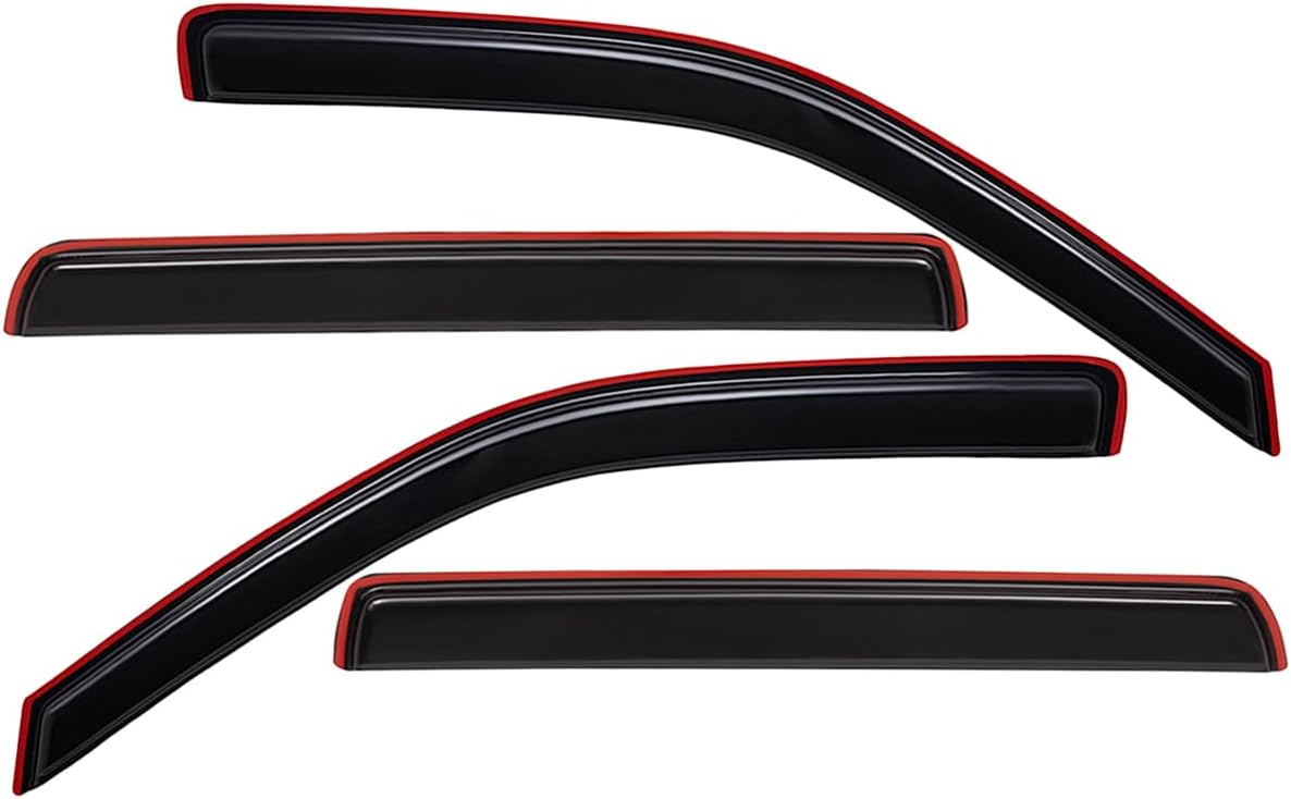 Lightronic Extra Durable Clip-on In-Channel Auto Vent Window Visors, Fits 2022-2025 Toyota Tundra CrewMax SR5/Limited/Platinum/Capstone/TRD Pro/1794 Edition/SR, UV Protection Rain Guards, Smoke, 4-Pcs