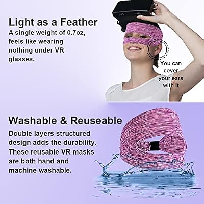 Abnaok 5 Pack VR Eye Mask, Adjustable Breathable VR Sweat Band for Oculus Quest 2, HTC Vive, PS, Gear, VR Workouts