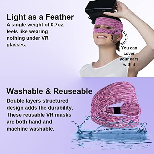 Image of Abnaok 5 Pack VR Eye Mask, Adjustable Breathable VR Sweat Band for Oculus Quest 2, HTC Vive, PS, Gear, VR Workouts