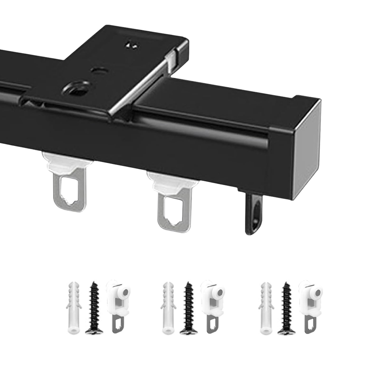 Rieles de aluminio ajustable Silent Double negro ideales para salones y oficinas