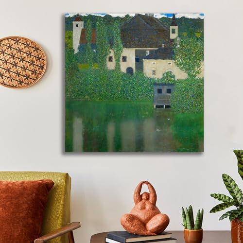 Toile Klimt paysage de ferme moderne pour une maison chaleureuse