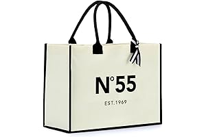 Canvas Totebag Beach Bag, Best 55th Birthday Gift Keepsake for Mom