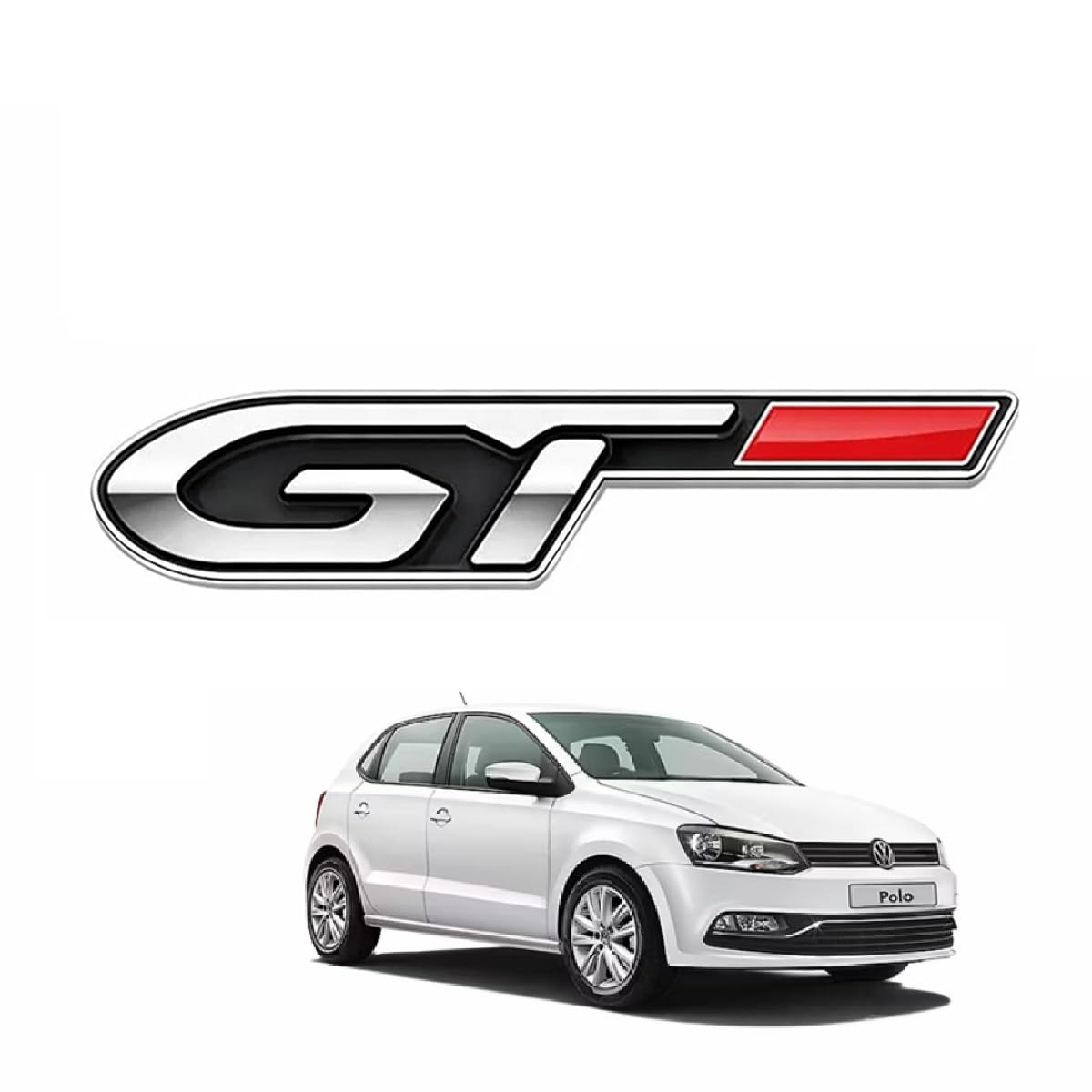 GT Emblem Sticker Compatible with Polo 2026 Year Onwards All Models Car 3D Metal Stickers Badges Logo for All Cars & Bikes (Silver)-image-24