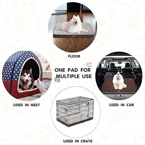 Vankean Waterproof Dog Bed Mat Reversible(Cool And Warm), Waterproof Inner Lining, Removable Machine Washable Cover, Plush Dog Mattress For Joint Relief Dog Bed For Crate, Coffee #TOP4