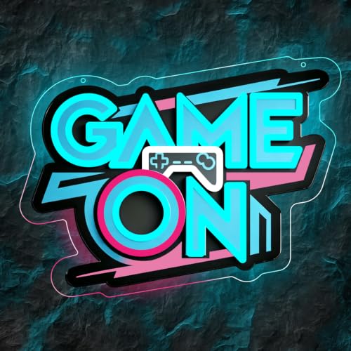 Game On Neon Sign, Game Controller LED Neon Light for Wall Decor, Gaming Neon Sign for Game Room, Man Cave, Bedroom, Esports Bar Wall Art, Gamer Birthday Gift by NESOHANG - Used condition - US$27.59
