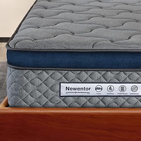 Newentor® 7 Zone 4FT6 Double Mattress, 10 Inch Memory Foam Mattress with Pocket Sprung, OEKO-TEX Certified Mattresses with Breathable Cover, 135x190 Cover
