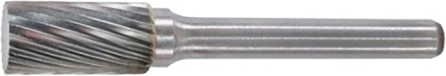 A1020M06, 10mm Diameter Tungsten Carbide Rotary Files, 1/4" Shank, Single Cut Top Flat Cylinder Shape Rotary Burrs Tool, for Die Grinder Drill Bit Alloy Steel Hard Metal Carving Polishing, 1Pcs