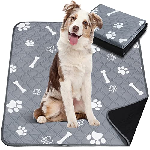 CHMMY Tappetino per Addestramento del Cane Tappetini 75 x 90 cm Lavabile Assorbenti per Cani Tappetini per la Pipì Igienici Riutilizzabili per Animali Domestici Cucciolo per Cane Gatto Grau 1 Pezzi