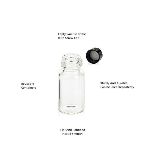 Vista 3 de 5ML Frasco de Muestra de Vidrio Transparente, Frasco de Vidrio para Muestras de Líquidos, Frasco de Almacenamiento de Vidrio de Borosilicato, 18 *
