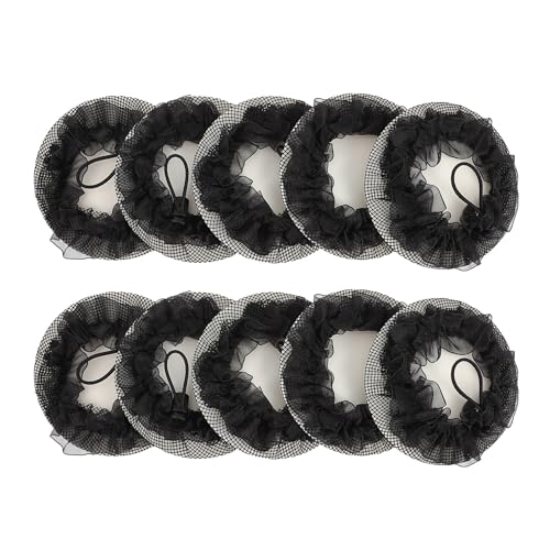 OATIPHO Redecillas Elásticas Cabello de Bailarina Red de Malla para Moño 10 Piezas Tamaño Mediano Borde Accesorio para Ballet y Cuidado Diario
