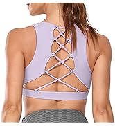 icyzone Strappy Sports Bra for Women - Sexy Gym Workout Yoga Bra with Removable Cups