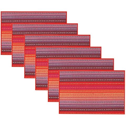6er SetPlatzsets,Tischsets Baumwolle,Essunterlage Abwaschbar, Hitzebeständig Platzdeckchen Cover