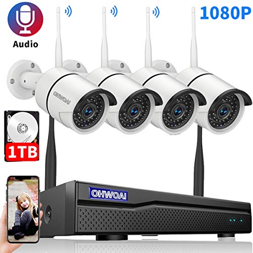 【8CH Expandable】Security Camera System Wireless Outdoor, 8 Channel 1080P NVR With 1TB Hard
