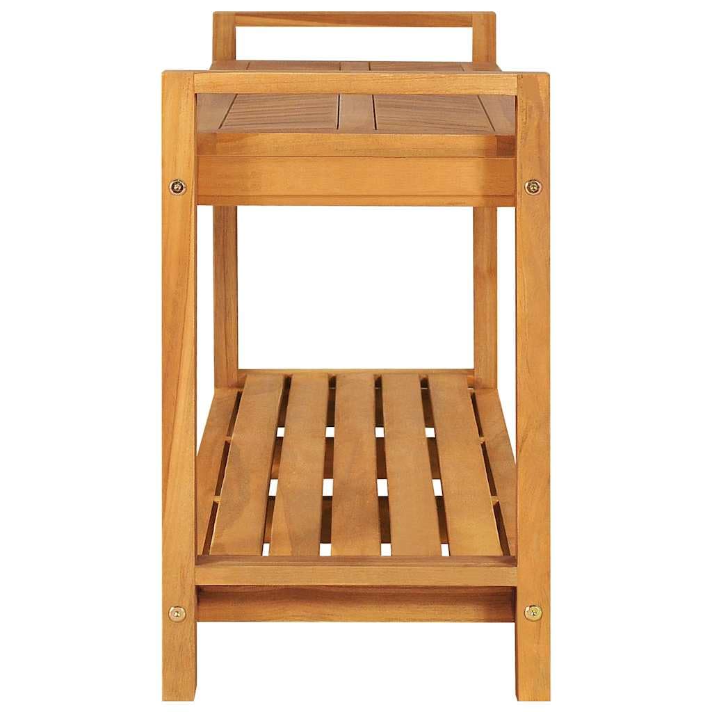 Banco 120 cm Madera maciza de teca con base para interior y exterior