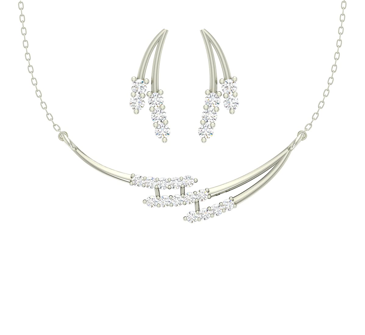 CLARA 925 Sterling Silver Rhodium Plated Isla Pendant Earring Necklace Set with Chain Gift for Women and Girls (B084G9MK99) Amazon Price History, Amazon Price Tracker