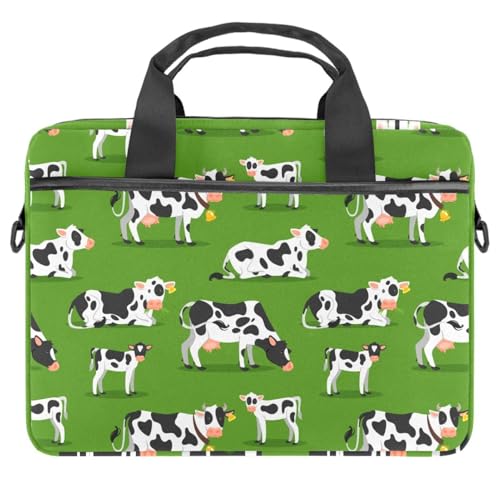 Sac à bandoulière pour ordinateur 13 à 14.5 pouces motif vaches, sacoche PC portable de 28x36.8 cm