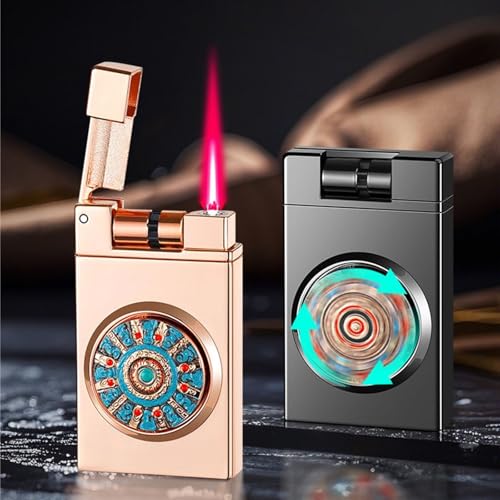 Encendedor de llama de butano ideal para regalo, compacto y resistente al viento 3