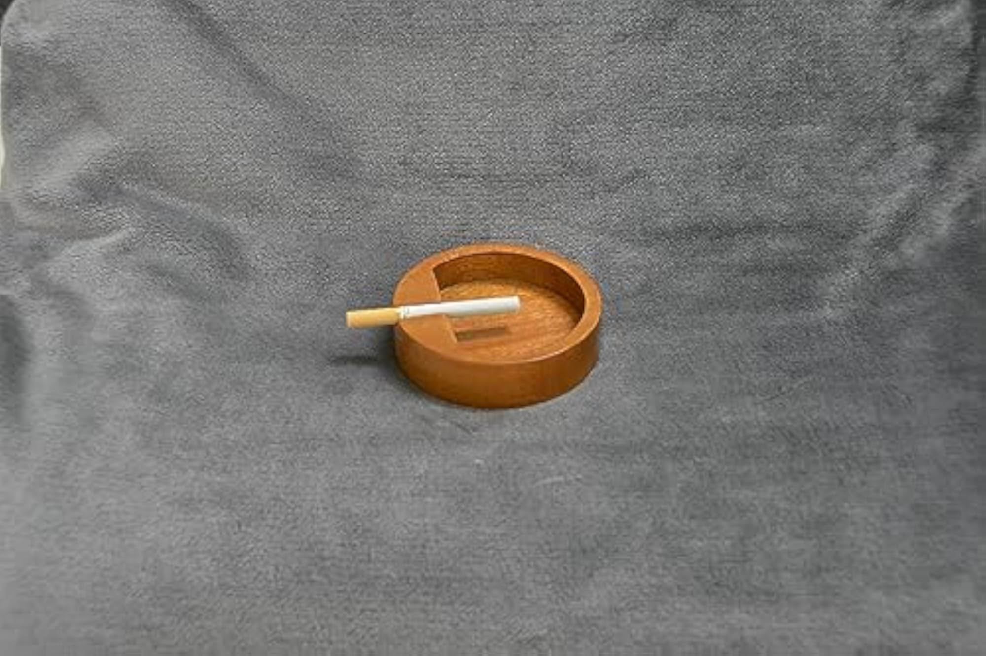 Wooden Cigarette Ash Tray with Cigarette Holder