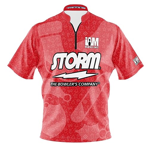 Logo Infusion Dye-Sublimated Bowling Jersey (Sash Collar) - I AM Bowling Fun Design 2056-ST - Storm - Christmas (Medium)