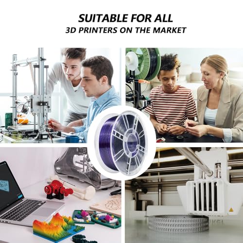 Image of iBOSS Silk Dual Color Purple Black PLA Plus Filament,1kg 3D Printer High-Speed Filament 1.75mm + / -0.02mm, Suitable for Most FDM Printers, PLA+ 3D Filament(Silk Purple Black)