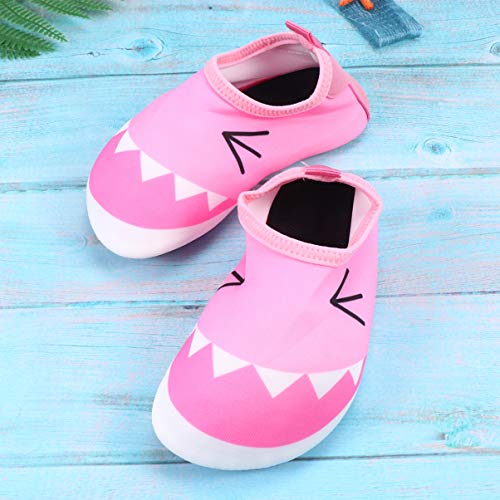 CLISPEED 1 par de Sapatos de água Padrão de Boca de Tubarão de Secagem Rápida Na Praia Sapatos Aquát