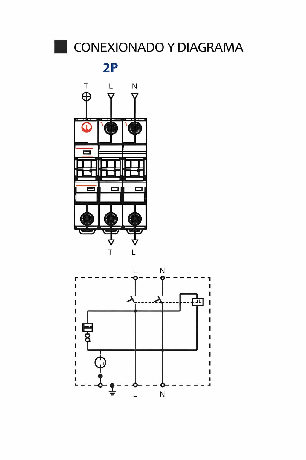 Protección Combinada Sobretensiones Permanente + Transitoria + IGA | Protección contra sobretensiones | Norma EN50550 | 230V/AC | Clase C | 15kA lmax | Poder de corte: 10000A | 63A |