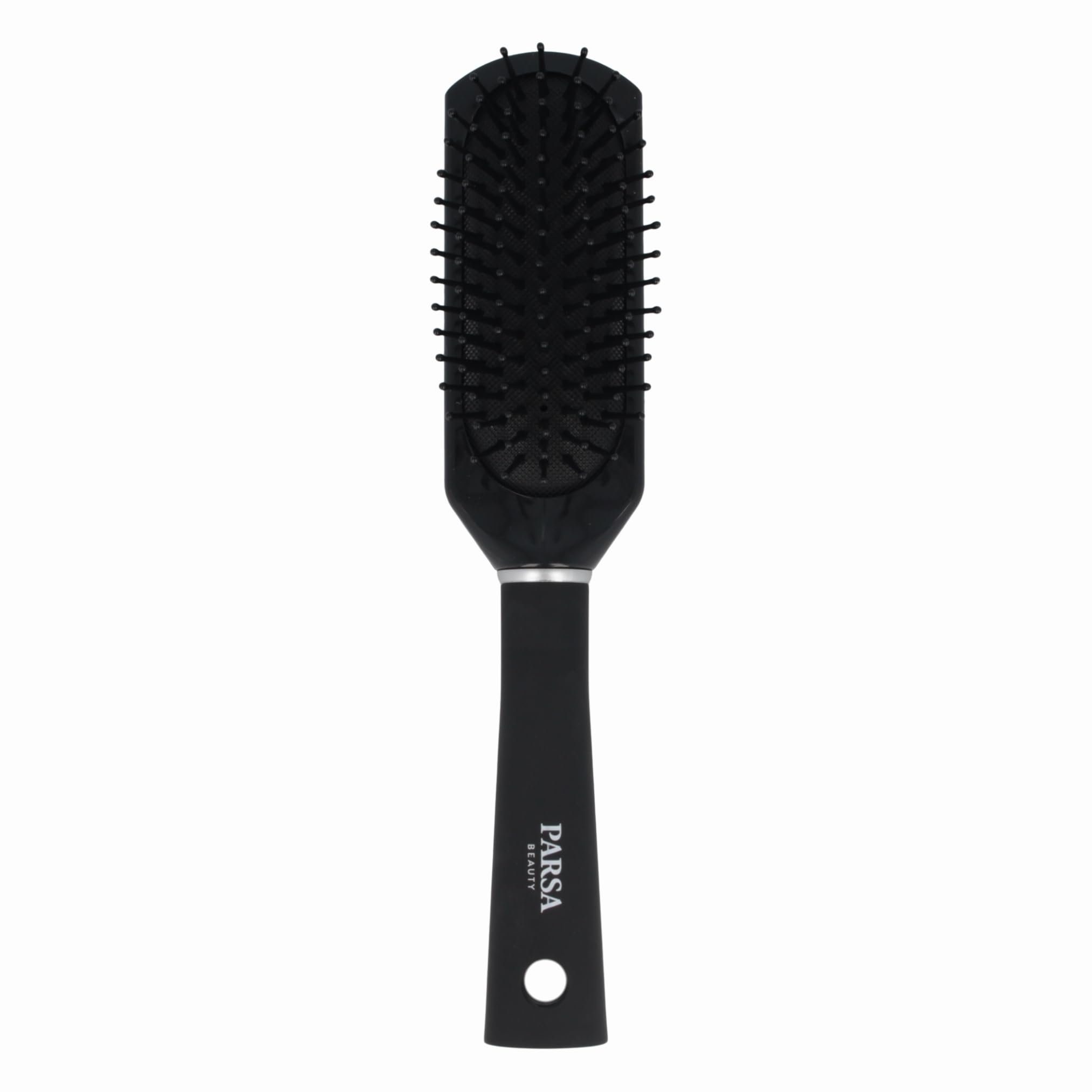 PARSA Beauty Trend Line Haarbürste lang/schmal (Schwarz) mit Kunststoffpins – Allround Bürste Haare für das tägliche Haarstyling – Haarbürste ohne Ziepen