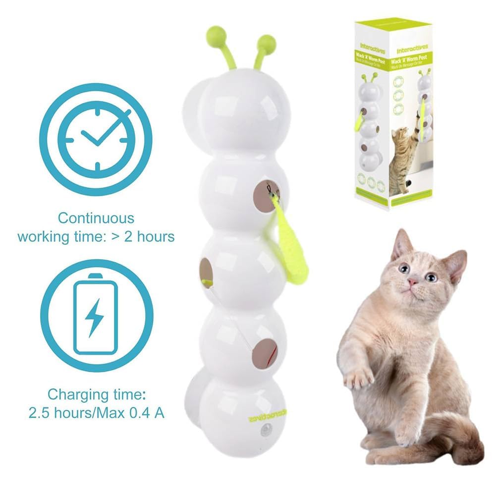 Caterpillar Katzenspielzeug, interaktives intelligentes Katzenspielzeug, wiederaufladbar, bewegungsaktiviertes Katzenspielzeug, bissfest, automatisches Kätzchenspielzeug für gelangweilte Katzen für