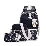 3 en 1 Cartable de Loisir en Toile Sac à Dos + Sac à Main + Trousse Noiris
