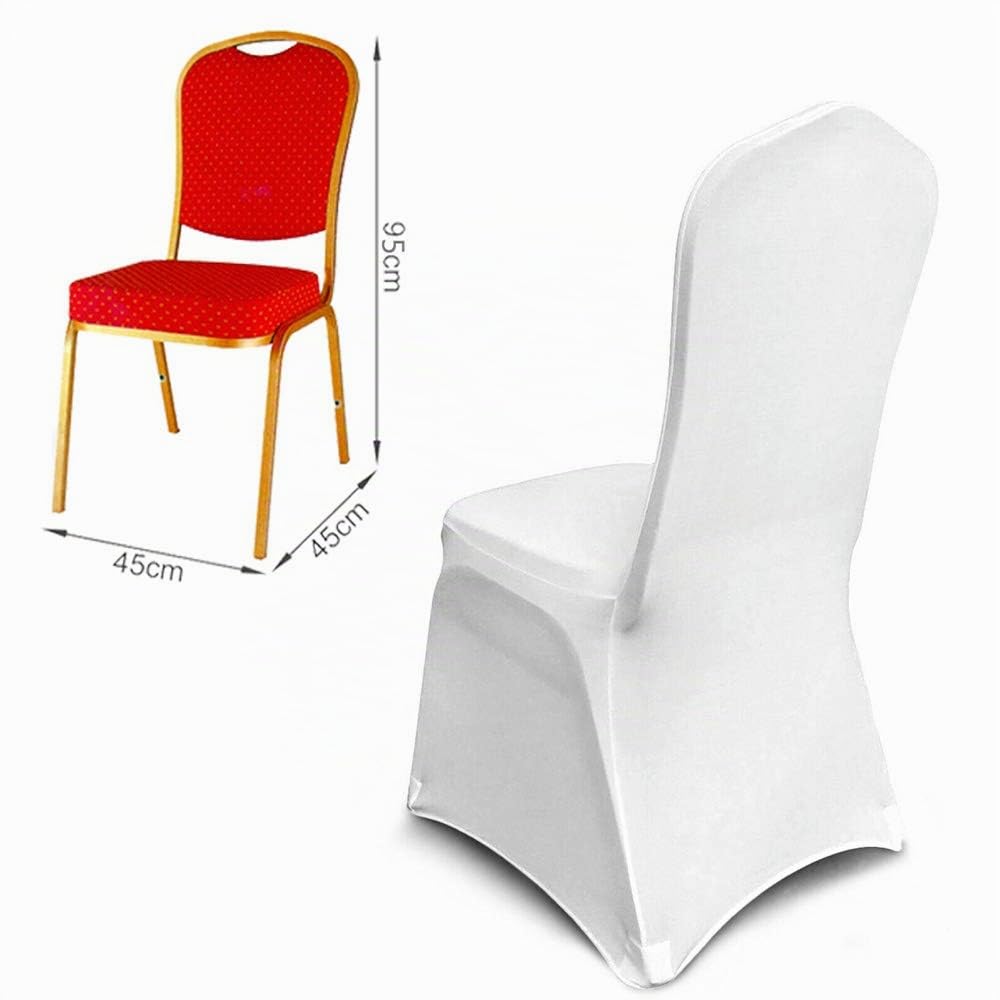 50 Stück Universell Stuhlhussen Stretch Stuhl Husse Stuhlbezug Stuhlüberzug Hochzeit Dekoration Weiß