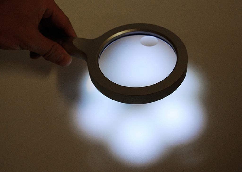 Lupa de mano con luz LED, lupa de 20x de alta definición para lectura y detalles