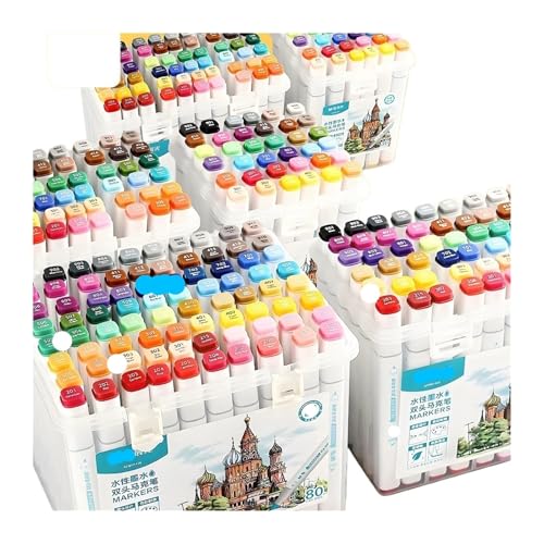 Marqueurs à base d'eau double pointe avec 60 couleurs vives pour dessin