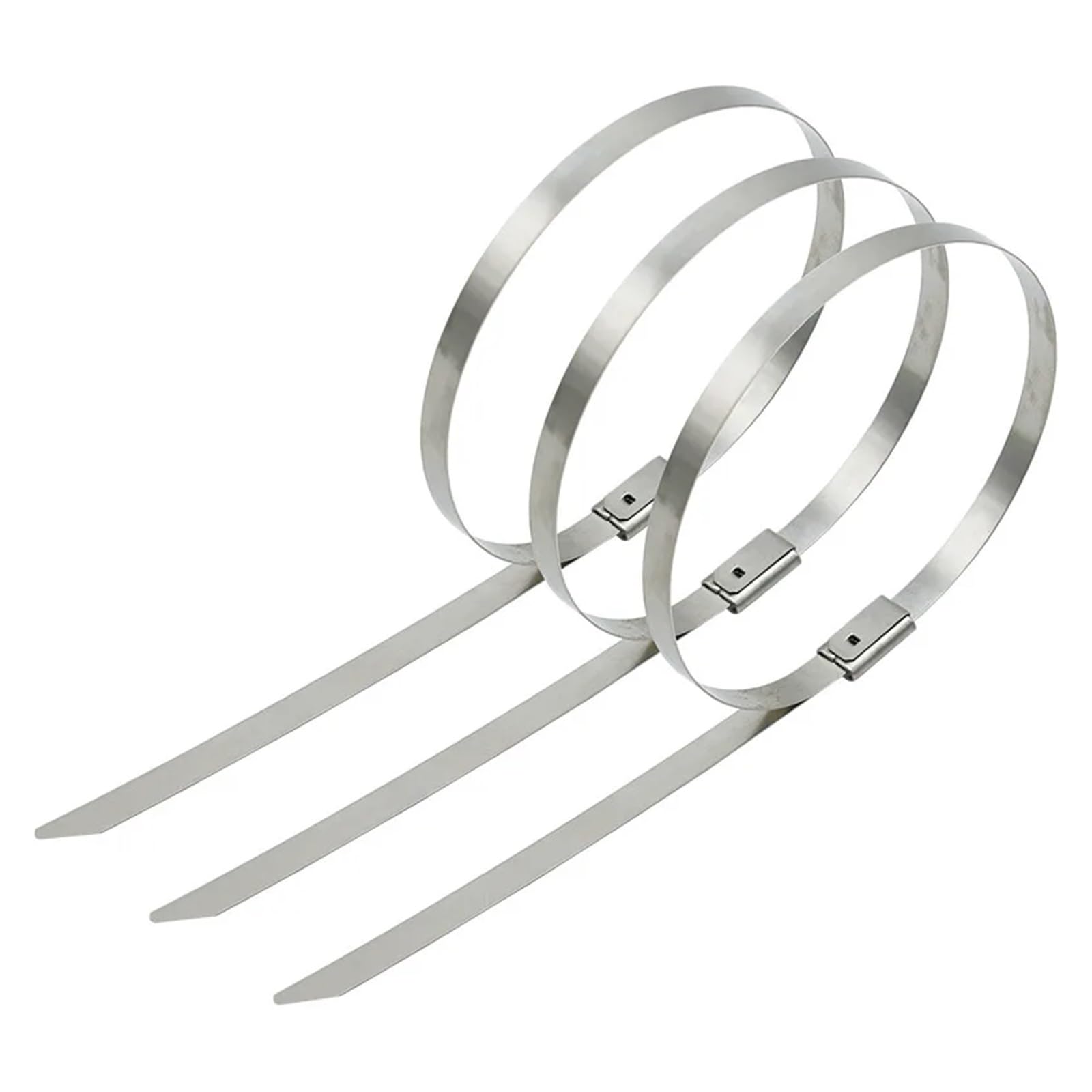 Metal Cable Ties, 304 Stainless Steel Cable Ties Self-Locking Silver(4.6x100mm,20PCS)