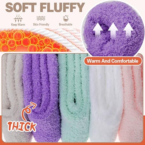 Image of Fuzzy Socks Fluffy Thick Warm Winter Soft Cozy Plush Sleep Home Fleece Cabin Soft House Socks for Women Men