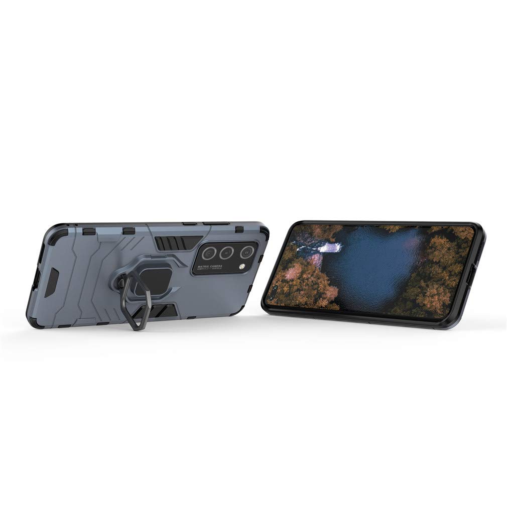 CHcase Huawei P40 Pro Funda, Anillo Metálico Sujeción Soporte Antichoque Rígido Caja (Funciona con el Montaje de Coche Magnético) Doble Capa Sólido Case Carcasa para Huawei P40 Pro -Black Plus Gray — view 4
