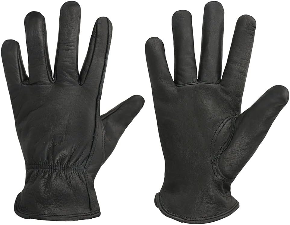 [きすけい] JSEIAJB ブラック ワーキング グローブ レザー ドライバー オートバイ 牛革 セーフティ ワークス グローブ 