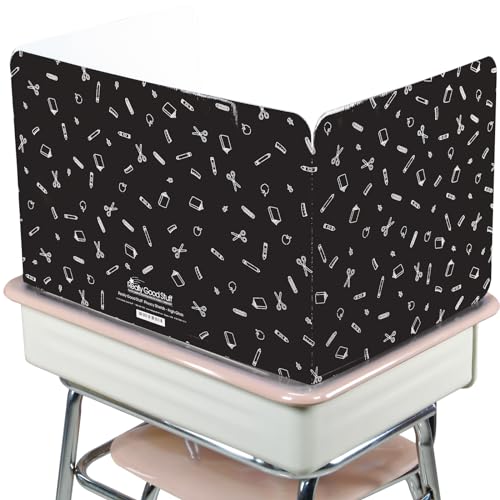 Image of Really Good Stuff Large Privacy Shields, Set of 12, Black Glossy | Ages 4+, PreK+, Enhance Focus & Minimize Distractions for Students, Desk Dividers