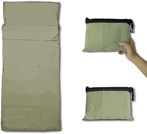 Miniatura 9 de JIVELER Saco de dormir ligero con forro para camping, sábanas de viaje, saco de dormir ultraligero para mochileros, senderismo, hotel, hostales y