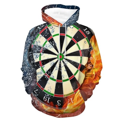 Sweat à capuche fléchettes de feu unisexe pull noir taille S pour homme et femme