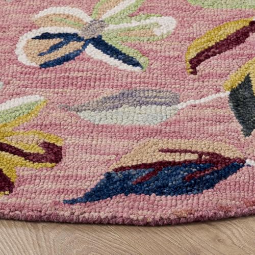 Image of Sifa Carpet Traditional Floral Round Area Rug - Hand-Tufted New Zealand Wool Circular Carpet for Dining Room & Bedroom Weight -60 Pund, Size-10x10 Feet (120x120 Inch Round)