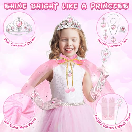 Image of Tea Party Set for Little Girls, 63PCS Pretend Play Toys & Princess Dress Up
