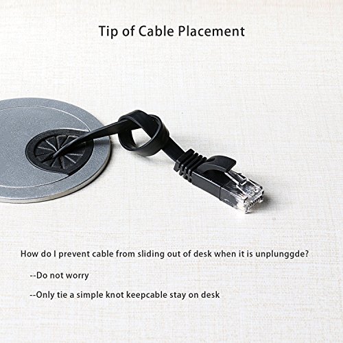 Cat 6 Ethernet Cable 75 Ft, Outdoor&Indoor, 10Gbps Support Cat 7 Network, Slim Long Flat Internet Lan Patch Cord, Cat6 Solid High Speed Weatherproof Cable For Router, Modem, Ps4/5, Xbox, Gaming, Black #TOP6