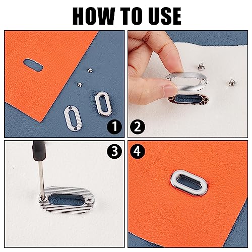 Image of GORGECRAFT 12PCS Screw-in Oval Eyelet Metal Screw Together Grommets Shackle Purse End Rings Bag Loop Handle Connectors Alloy Snaps for DIY Sewing Crafts Clothes Leather Bags Replacement Hardware