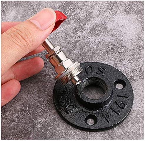 Vintage Hook Flange Hook Vintage Industrial Flange Hook Vintage Industrial Pipe Coat Hook Racks Vintage Towel Holders with Red Handle Wall Pipe Hook for Hanging Clothes Hat Coat Hanger Retro(2 Pieces)
