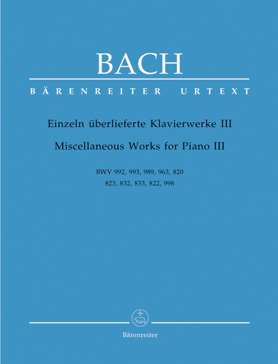 Bach: Miscellaneous Works for Piano - Volume 3: 9790006506002