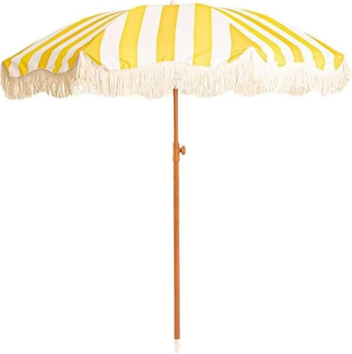 2m Parasol Z żółtego Włókna Z Frędzlami, Parasol Plażowy, Parasol Kempingowy Na Patio, Gelb