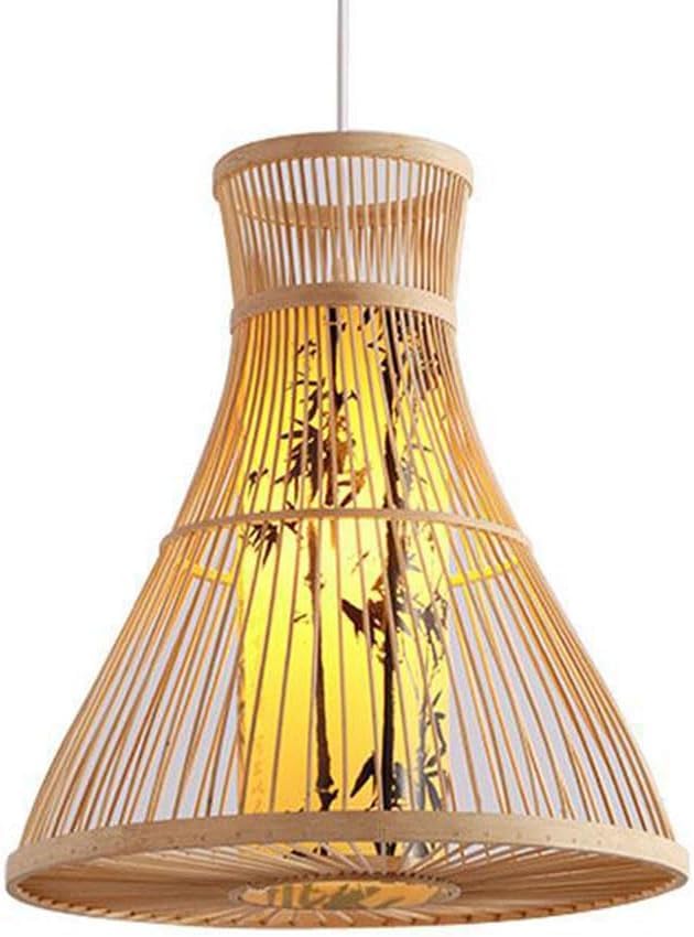 Lustre en bambou naturel pour éclairer vos repas de restaurant au style bohème